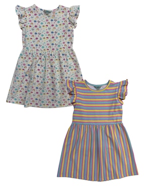 Set Vestido Piquenique Mangas Volantes Para Niña