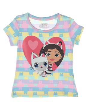 Playera Gabby's Doll House Manga Corta Para Niña