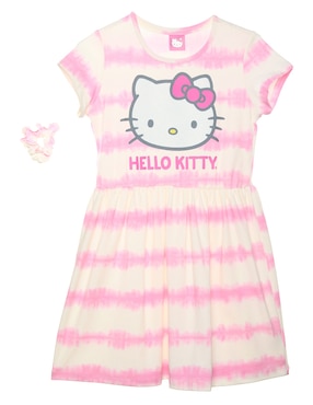 Vestido Hello Kitt Manga Regular Para Niña