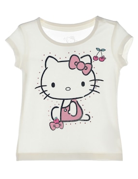 Playera Hello Kitty Manga Corta Para Niña