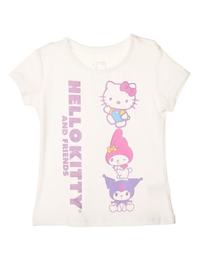 Playera Hello Kitty Kuromi Manga Corta Para Niña