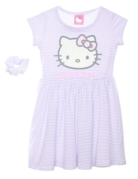 Vestido Hello Kitty Manga Regular Para Niña