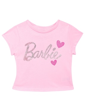 Playera Barbie Manga Corta Para Niña