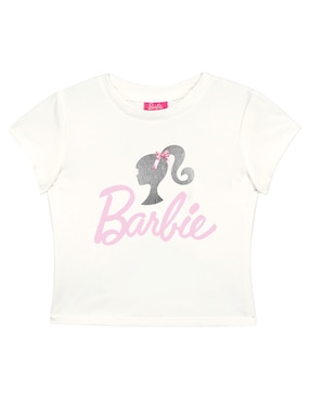 Playera Barbie Manga Corta Para Niña