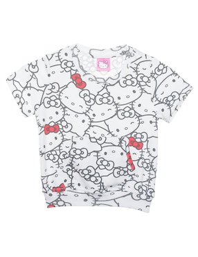 Playera Hello Kitty Manga Corta Para Niña