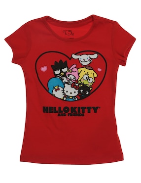 Playera Hello Kitty Manga Corta Para Niña