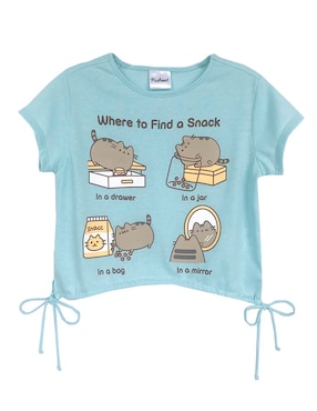 Playera Pusheen Manga Corta Para Niña