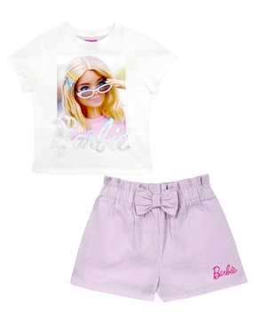 Conjunto Casual Barbie De Algodón Para Niña 2 Piezas