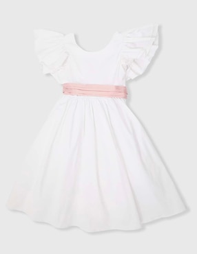 Vestido Piquenique manga volantes para niña