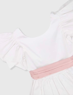 Vestido Piquenique manga volantes para niña