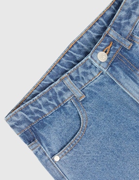 Jeans cargo amplio Piquenique deslavado para niña