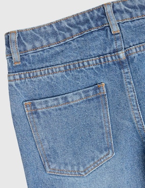 Jeans cargo amplio Piquenique deslavado para niña
