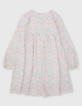 Vestido Piquenique manga globo para niña