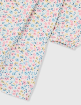 Vestido Piquenique manga globo para niña