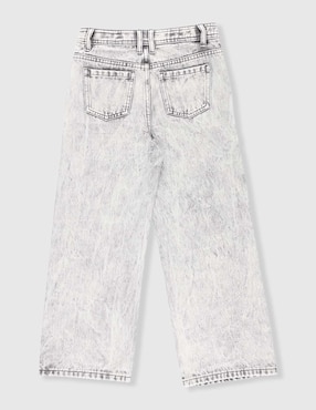 Jeans amplio Piquenique lavado claro para niña