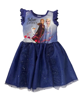 Vestido Disney Frozen manga volantes para niña