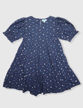 Vestido Piquenique manga globo para niña