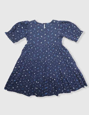 Vestido Piquenique manga globo para niña