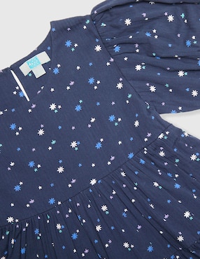 Vestido Piquenique manga globo para niña