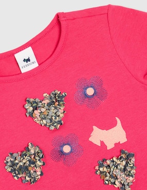 Playera Ferrioni Monetti manga corta para niña