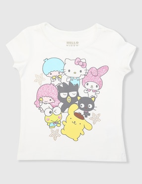 Playera Hello Kitty manga corta para niña