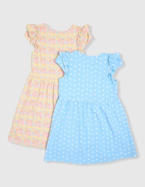 Vestido Piquenique manga cap para niña