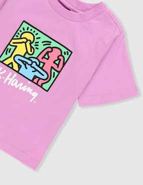 Playera Piquenique Keith Haring manga corta para niña