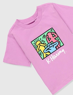 Playera Piquenique Keith Haring manga corta para niña