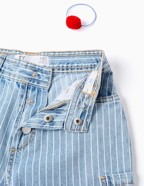 Jeans amplio Zippy lavado claro para niña