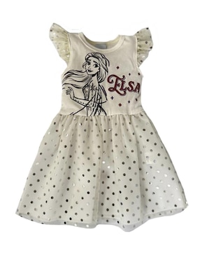 Vestido Disney Elsa manga volantes para niña
