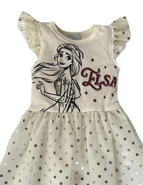 Vestido Disney Elsa manga volantes para niña
