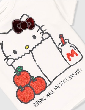 Playera Hello Kitty manga corta para niña
