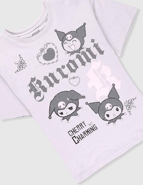 Playera Hello Kitty Kuromi manga corta para niña