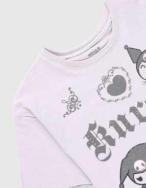 Playera Hello Kitty Kuromi manga corta para niña
