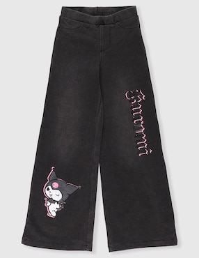 Jeans campana Hello Kitty lavado obscuro para niña