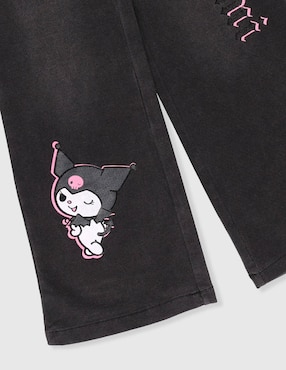 Jeans campana Hello Kitty lavado obscuro para niña
