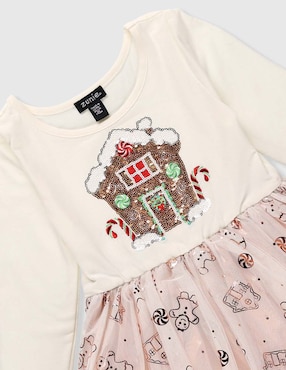 Vestido Zunie manga regular para niña