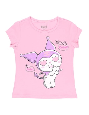 Playera Hello Kitty Kuromi manga corta para niña