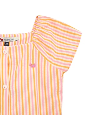 Vestido Ferrioni Mandarina manga regular para niña
