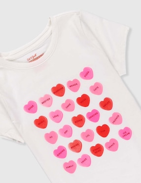 Playera Cat & Jack manga corta para niña