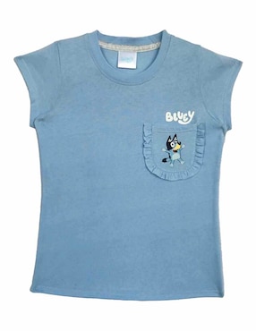 Playera Bluey Bluey manga corta para niña