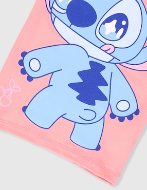 Playera Disney Stitch manga corta para niña