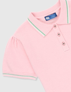 Playera tipo polo Piquenique de algodón para niña
