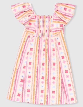 Vestido Piquenique manga volantes para niña
