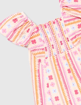 Vestido Piquenique manga volantes para niña