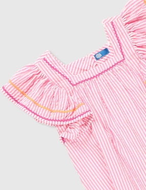 Vestido Piquenique manga mariposa para niña