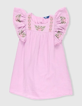 Vestido Piquenique manga volantes para niña