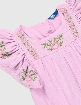 Vestido Piquenique manga volantes para niña