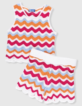 Conjunto casual Piquenique de algodón para niña