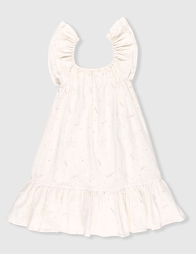 Vestido Piquenique manga volantes para niña